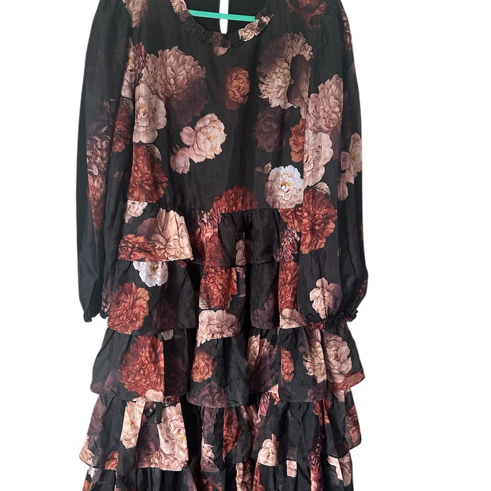 JessaKae Black and Pink Floral Dress